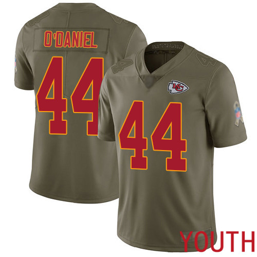 Youth Kansas City Chiefs #44 ODaniel Dorian Limited Olive 2017 Salute to Service Nike NFL Jersey->youth nfl jersey->Youth Jersey